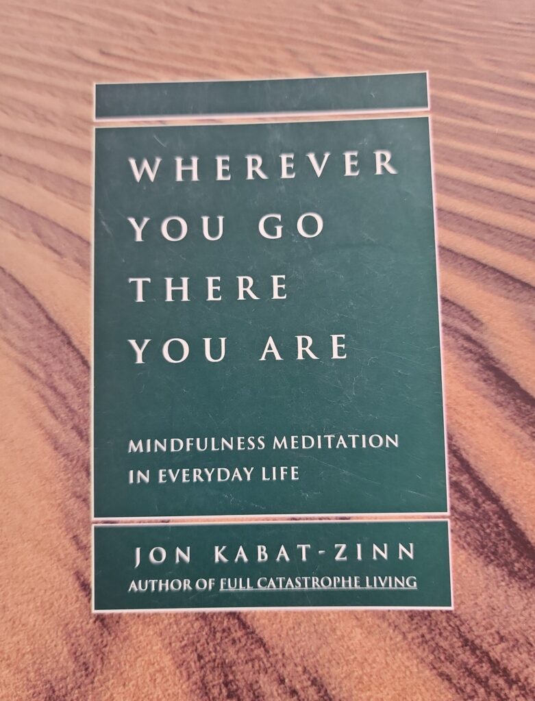 Cover of Wherever You Go, There You Are by Jon Kabat-Zinn — book #3 in the book drop social experiment, left at Port Marina & Restaurant in Cape May, NJ.
